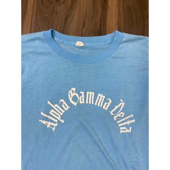 VTG 1970s Fruit of the Loom Golden Alpha Gamma Delta sorority Greek Life t-shirt - Picture 2 of 5